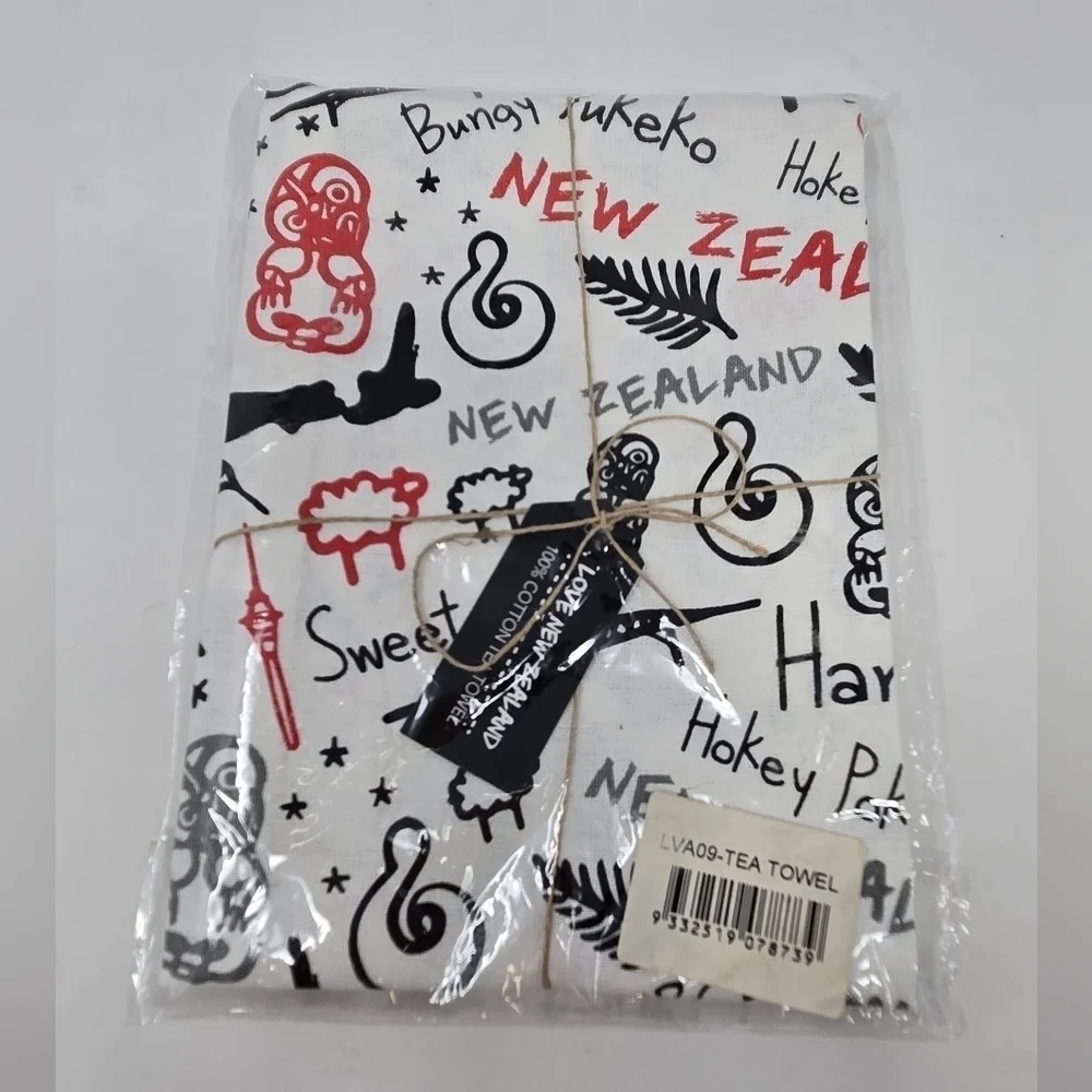 NWT NEW ZEALAND COTTON KITCHEN TOWEL SET OF 2 NATIVE FLOWERS DISH TOWELS DECOR